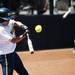 Michigan freshman Sierra Romero makes contact with a ball in the game against Louisiana-Lafayette on Friday, May 24. Daniel Brenner I AnnArbor.com